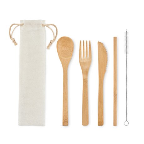 Set cubiertos bambú Setstraw